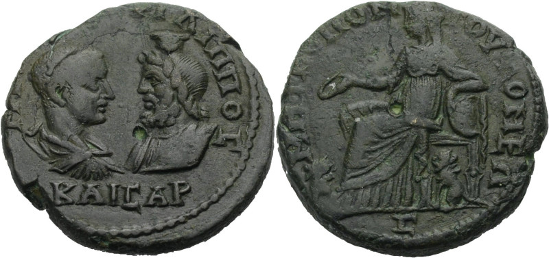 Moesia Inferior. 
Tomis. 
Philippus II. Caesar, 244-246. Bronze. Drap. und gep...