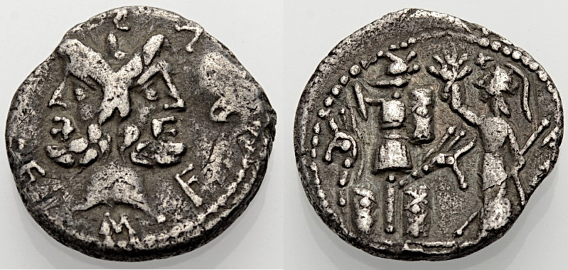 Römische Republik. 
M. Fourius Philus, 119 v. Chr. Denar. M. FOVRI. L. F. Bärti...