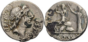 Römische Republik. 
C. Publicius Malleolus, A. Postumius Albinus, 96 v. Chr. Denar. A.ALB.S.F - L.METEL Apollokopf mit L. n.r. Rv. C.MALL/ROMA Roma a...