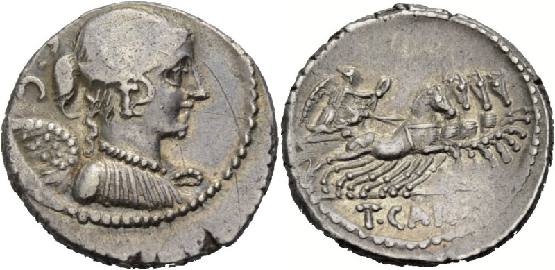 Römische Republik. 
T. Carisius, 46 v. Chr. Denar, 46 v. Chr. S.C Victoriabüste...