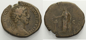 Kaiserzeit. 
Commodus, 177-192. Dupondius, 179 Als Caesar unter M. Aurelius. Büste mit Strahlenkrone n. r. (IMP II COS II PP)/S-C Minerva n.l. stehen...