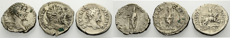 Kaiserzeit. 
Septimius Severus, 193-211. LOT von 3 Denaren. VOTA PVBLICA, 2,68 ...
