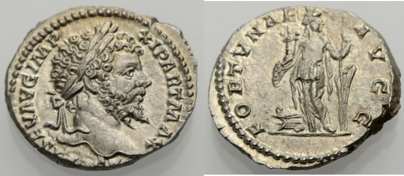 Kaiserzeit. 
Septimius Severus, 193-211. Denar, 198-200 Büste mit L. n. r. Rv. ...