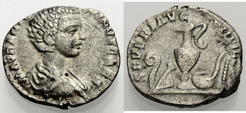 Kaiserzeit. 
Caracalla Caesar, 195-197. Denar, ca. 196 Drap., gep., barhäuptige...