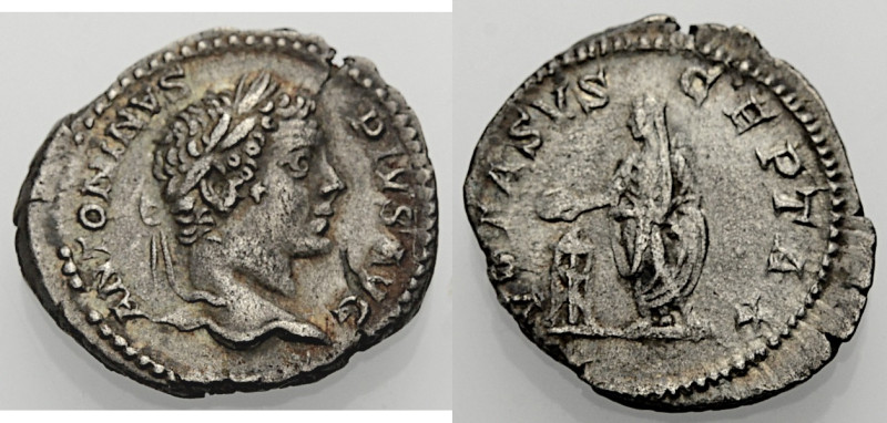 Kaiserzeit. 
Caracalla, 198-217. Denar, 206-210. Rom. ANTONINVS PIVS AVG. Kopf ...