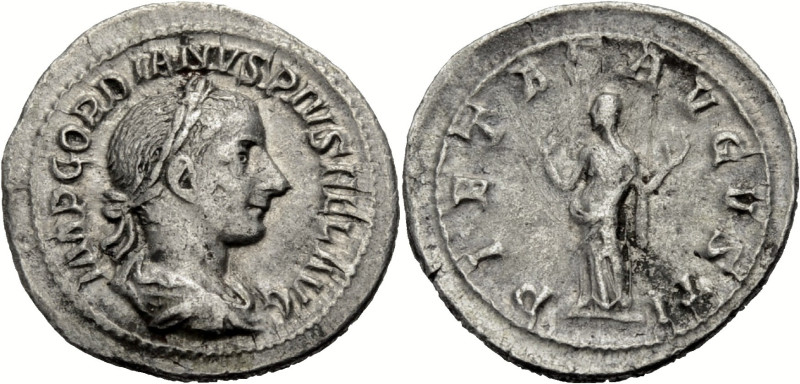 Kaiserzeit. 
Gordianus III., 238-244. Denar, Emission zur Hochzeit mit Tranquil...