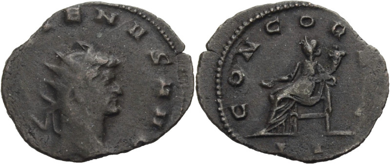 Kaiserzeit. 
Gallienus, 253-268. Antoninian Büste n. r. mit Strkr. Rv. CONCOR A...