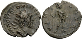 Kaiserzeit. 
Victorinus, 268-270. Antoninian, 270, Münzstätte I. IMP C VICTORINVS (PF AVG) Drap., gep. Büste mit Strkr. n. r. Rv. VIRT-VS AVG Mars, n...