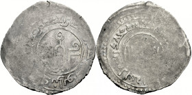 Khwarezem. 
Ala al din Mohammed ibn Tekesh 596-617. Dirhem, ca. 614 AH= 1220 AD Nordafghanischer Typus. Zentralinschrift im Kreis; Legende, das Ganze...