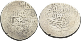Timurids. 
Shah Rukh ibn Timur 807-850 AH, 1404-1447 AD. Tankah, 836 A.H. Qum. Schrift. Rv. Schrift. 5,05 g. Zeno.ru 57348. Dezentriert. 20,0&nbsp;mm...
