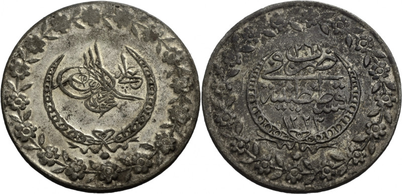 Türkei. 
MAHMUD II., 1223-1255 H./1808-1839 A.D. 5 Piaster, Jahr 26 AH 1223/ AD...