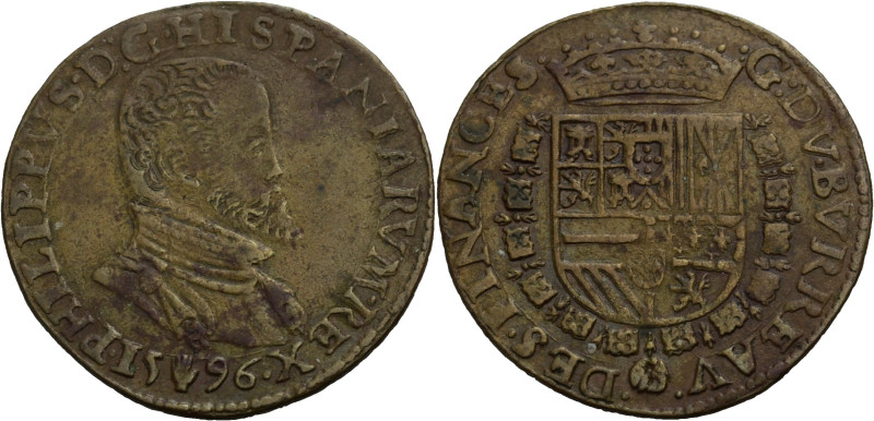 Belgien/-Antwerpen, Stadt. 
Cu-Rechenpfennig, 1596. Unlokalisierte Finanzkammer...