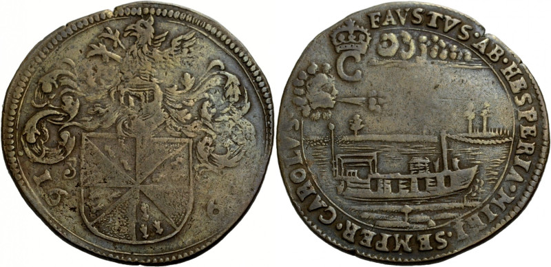 Belgien/-Brüssel, Stadt. 
Cu-Rechenpfennig, 1667. Familienwappen Van der Haeghe...