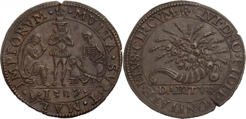Niederlande/-Rechenpfennige. 
Dordrecht. Rechenpfennig, Bronze, 1587. Auf die H...