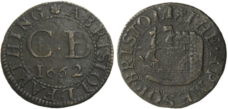 Grossbritannien/-Token 17. Jh.. 
GLOUCESTERSHIRE. 
BRISTOL. Farthing, 1662. C....