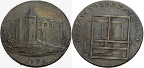 Grossbritannien/-Token 18. Jh., England. 
Essex. 
COLCHESTER. Copper Trade Token, 1794 View of Colchester Castle, reaching to the edge of the flan, ...
