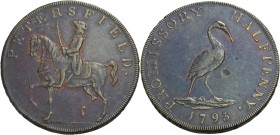 Grossbritannien/-Token 18. Jh., England. 
Hampshire. 
Petersfield. Halfpenny, 1795. A man on horseback to l. PETERSFIELD. Rv. PROMISSORY HALFPENNY/ ...