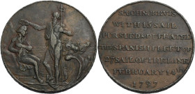 Grossbritannien/-Token 18. Jh., England. 
Hampshire. 
Portsmouth. Halfpenny 1797 Neptune standing facing l. in his shell chariot, which is drawn by ...