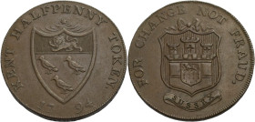 Grossbritannien/-Token 18. Jh., England. 
Kent. 
Lamberhurst. Halfpenny 1794. The arms of Chichester. Below on label SUSSEX. FOR CHANGE NOT FRAUD. R...