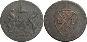 Grossbritannien/-Token 18. Jh., England. 
Lancashire. 
Manchester. Halfpenny 1793. The Grocers' arms. MANCHESTER PROMISSORY HALFPENNY 1793. Rev.: Ea...