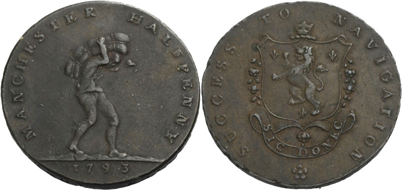 Grossbritannien/-Token 18. Jh., England. 
Lancashire. 
Manchester. Halfpenny 1...