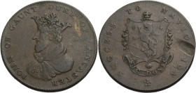 Grossbritannien/-Token 18. Jh., England. 
Lincolnshire. 
Sleaford. Halfpenny, undated (ca. 1794). Draped bust with crown to l. IOHN OF GAUNT DUKE OF...