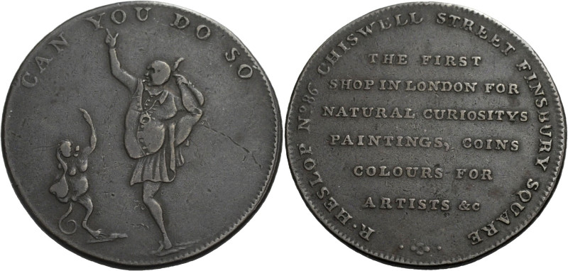 Grossbritannien/-Token 18. Jh., England. 
Middlesex. 
Heslop's. Halfpenny, und...