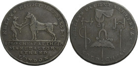 Grossbritannien/-Token 18. Jh., England. 
Middlesex. 
Kelly's. Halfpenny, undated. A postillion holding a harnessed horse. KELLY'S LIGHT HARNESS &c....