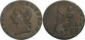 Grossbritannien/-Token 18. Jh., England. 
Middlesex. 
Kilvington's. Halfpenny 1795. Laureate bust to l., BRUNSWICK HALFPENNY 1795. Rev.: Britannia s...