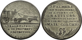 Grossbritannien/-Token 18. Jh., England. 
Middlesex. 
Mail Coach. Halfpenny, undated. A mail coach. MAIL COACH HALFPENNY. PAYABLE IN LONDON. Ex: TO ...