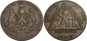 Grossbritannien/-Token 18. Jh., England. 
Middlesex. 
Masonic. Halfpenny 1790. The Freemasons' Arms. 24 NOV. 1790 PRINCE OF WALES ELECTED GM. Rev.: ...