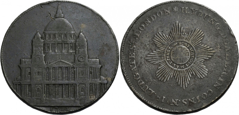 Grossbritannien/-Token 18. Jh., England. 
Middlesex. 
Young's. Copper Token, 1...
