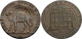 Grossbritannien/-Token 18. Jh., England. 
Somerset. 
Bath. Halfpenny 1794. A camel, TEAS COFFEE SPICES & SUGARS. Ex.: A pentagonal star. Rev.: View ...