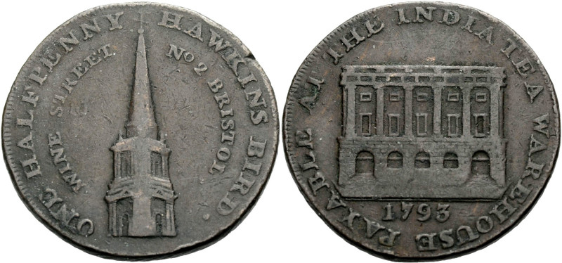 Grossbritannien/-Token 18. Jh., England. 
Somerset. 
Bristol. Halfpenny 1793. ...