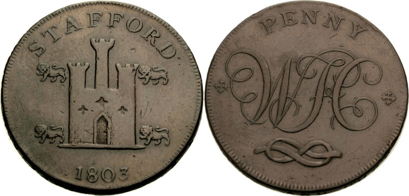 Grossbritannien/-Token 18. Jh., England. 
Staffordshire. 
STAFFORD. Copper Tra...