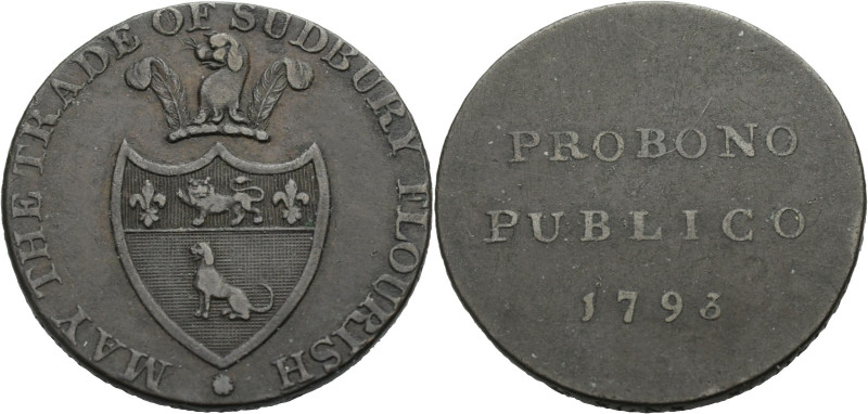 Grossbritannien/-Token 18. Jh., England. 
Suffolk. 
Sudbury. Halfpenny, 1793. ...