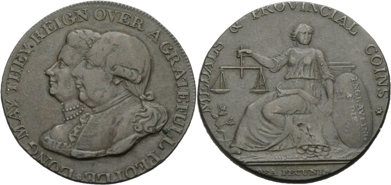 Grossbritannien/-Token 18. Jh., England. 
Warwickshire. 
Birmingham. Halfpenny...