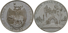 Grossbritannien/-Token 18. Jh., England. 
Warwickshire. 
Coventry, Kempson's. Halfpenny, 1797 Shield of arms depicting elephant and castle, l., with...