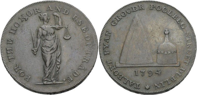 Grossbritannien/-Token 18. Jh., Ireland. 
Dublin. 
Fyan's. Halfpenny, 1794. Ju...