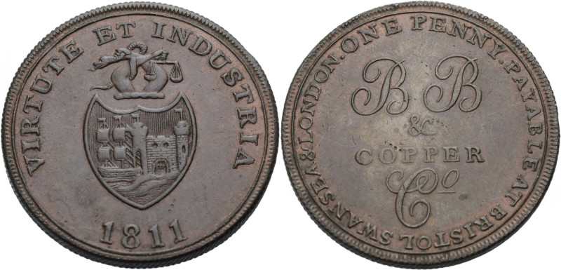 Grossbritannien/-Token 19. Jh. England. 
Somersetshire. 
BRISTOL. BRASS & COPP...