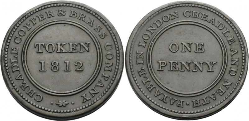 Grossbritannien/-Token 19. Jh. England. 
Staffordshire. 
CHEADLE. Penny 1812. ...