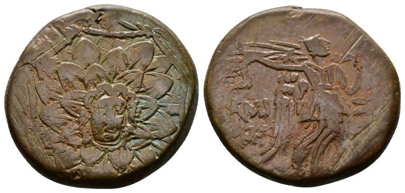 Bronze AE
Pontos, Amisos, Mithradates VI Eupator, c. 85-65 BC, Octagonal shield...