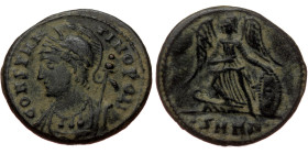 Follis Æ
Constantine I the Great (306-337), Heraclea, Helmeted and mantled bust of Constantinople to left, with scepter over her left shoulder / •SMH...