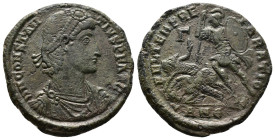Follis Æ
Constantius II (337-361), Antioch, AD 348-350, pearl-diademed, draped, and cuirassed bust right / Soldier right, spearing fallen horseman, s...