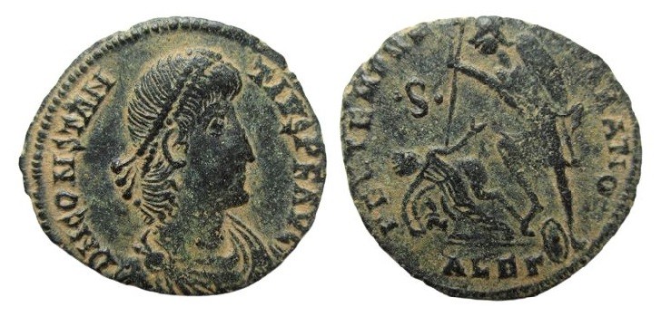 Follis Æ
Constantius II (337-361), Constantinople, Soldier spearing enemy
23 m...