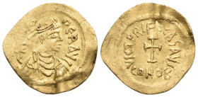 Tremissis AV
Phocas (602-610), Constantinople, 607-610. d N FOCAS PER AVG Pearl-diademed, draped and cuirassed bust of Phocas to right diadem. Rev. V...