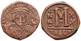 Follis Æ or 40 Nummi
Maurice Tiberius (582-602), Theoupolis (Antioch)
27 mm, 10,90 g