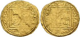 1/4 Dinar AV
Islamic, al-Maghreb (North Africa), Marinids. temp. Abu Yahya Abu Bakr ibn 'Abd al-Haqq I. 1/4 Dinar. Marrakesh, without date
17 mm, 1,...