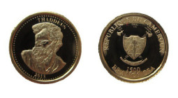 1500 Francs CFA
Cameroon, 12 Apostles, Thädeus, Gold 585/1000
11 mm, 0,5 g