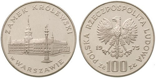 100 Zloty
Poland, Royal Castle in Warsaw, 1975, Silver 625
KM Y#76
